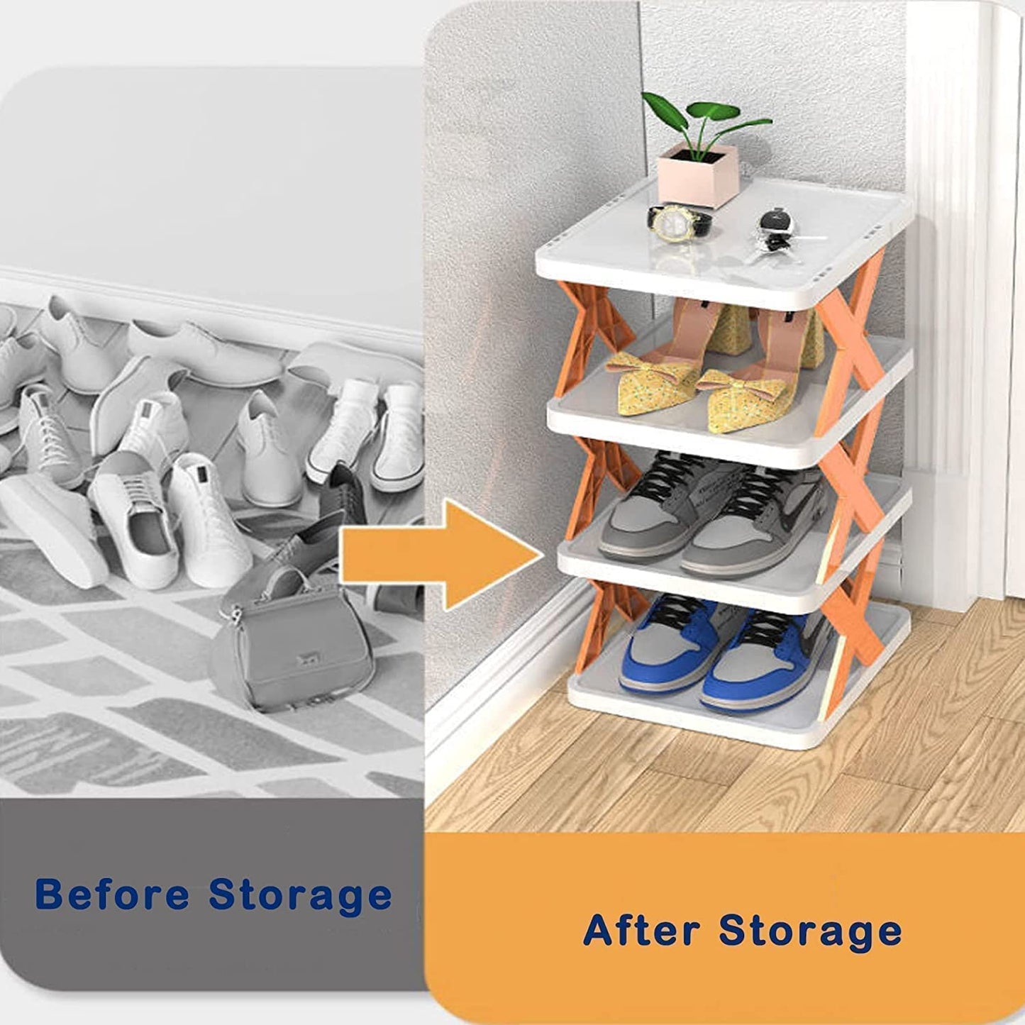 5-Layer Stylish Adjustable Shoe Rack